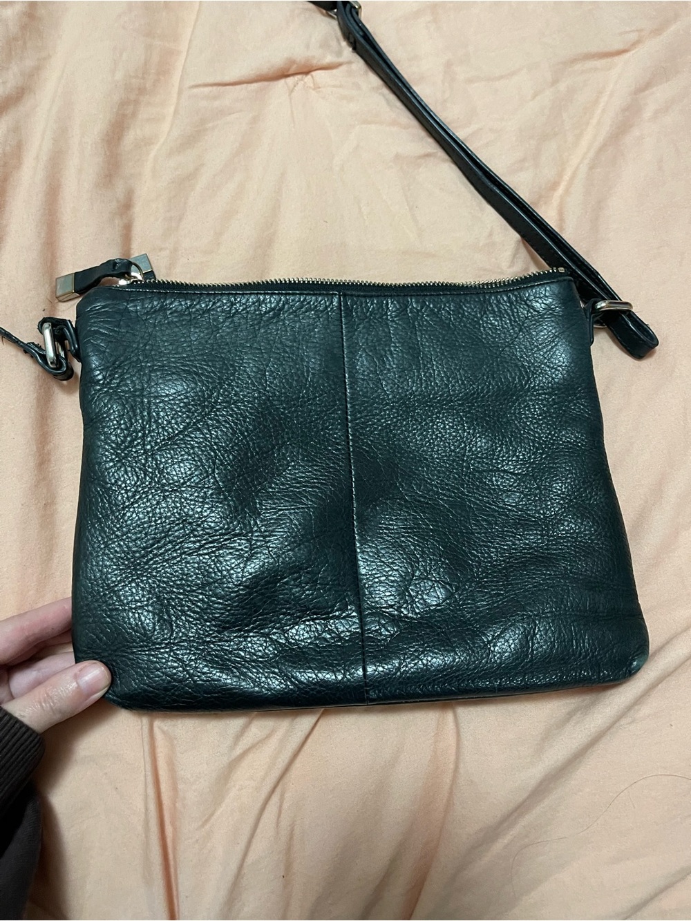 margot Black Leather Shoulder Crossbody Bag